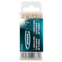 Broca Aço Rápido 5mm 10pcs Profissional Metal Gross Golden Tip