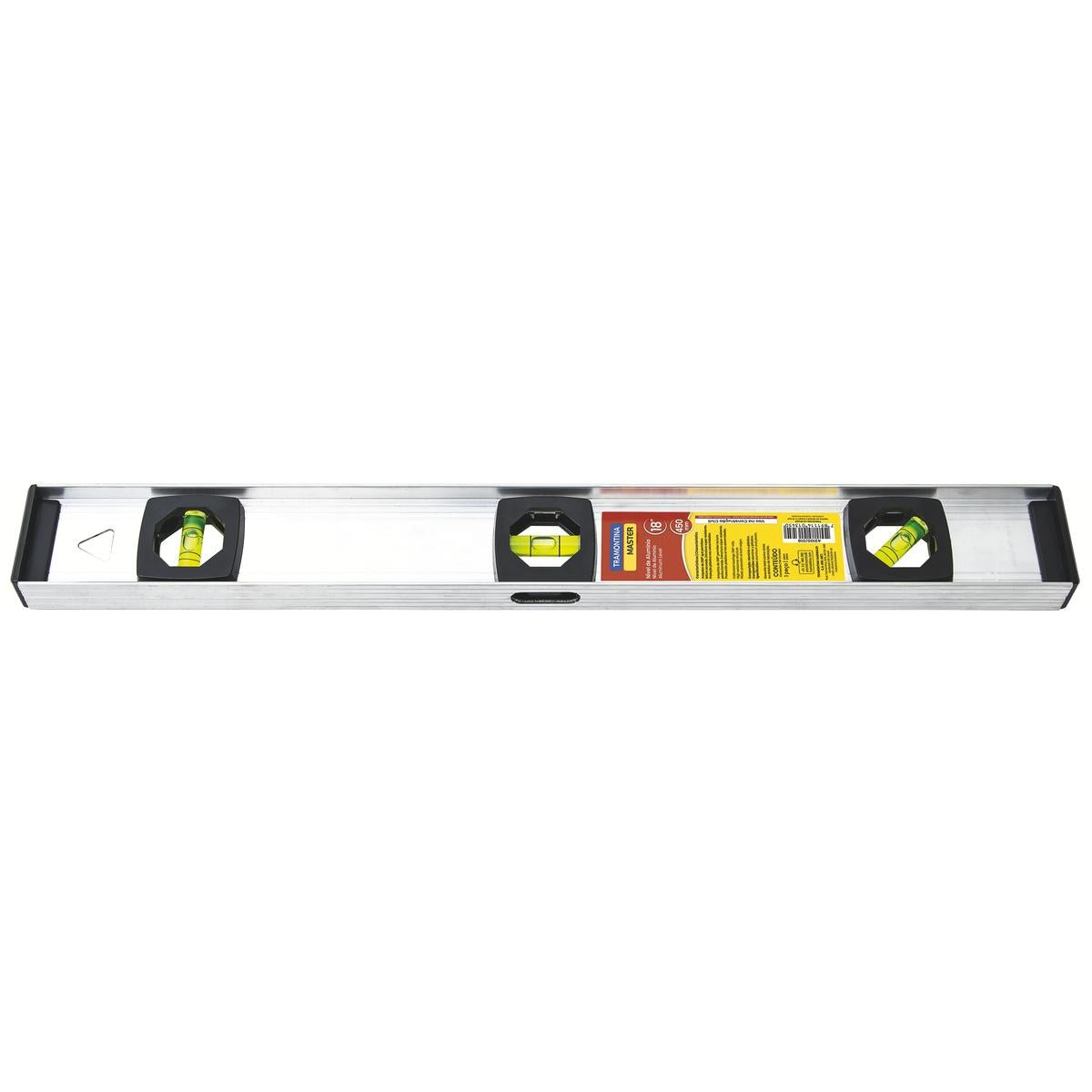 Nível 450 mm 18'' Tramontina Master Alumínio Com Três Ampolas 0º 45º 90º