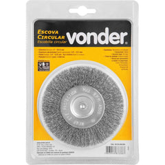 Escova Circular 4X1/2'' Haste 1/4'' 4500Rpm Aço Inox Ondulado Vonder