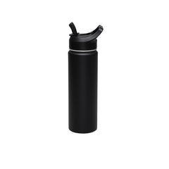 Garrafa Térmica Tramontina 650 Ml Aço Revestido Preto Com Canudo E Parede Dupla