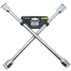 Chave de Roda Cruz 17 x 19 x 21 x 23 mm  Aço Carbono Tradestar