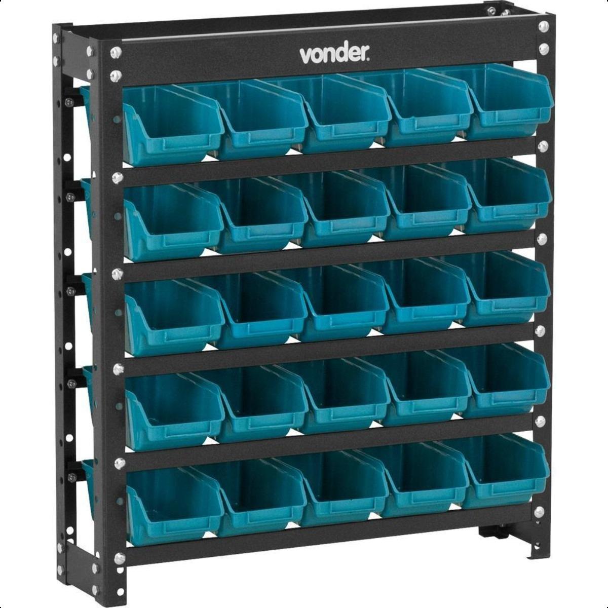 Estante Gaveteiro Metal 66x61x15,5cm 25 pçs Gavetas Vonder - Guimepa