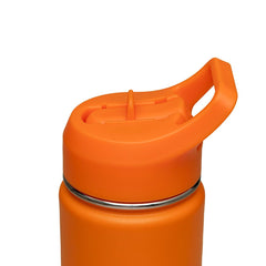 Garrafa Térmica Tramontina 650 Ml Aço Revestido Laranja Com Canudo Vácuo