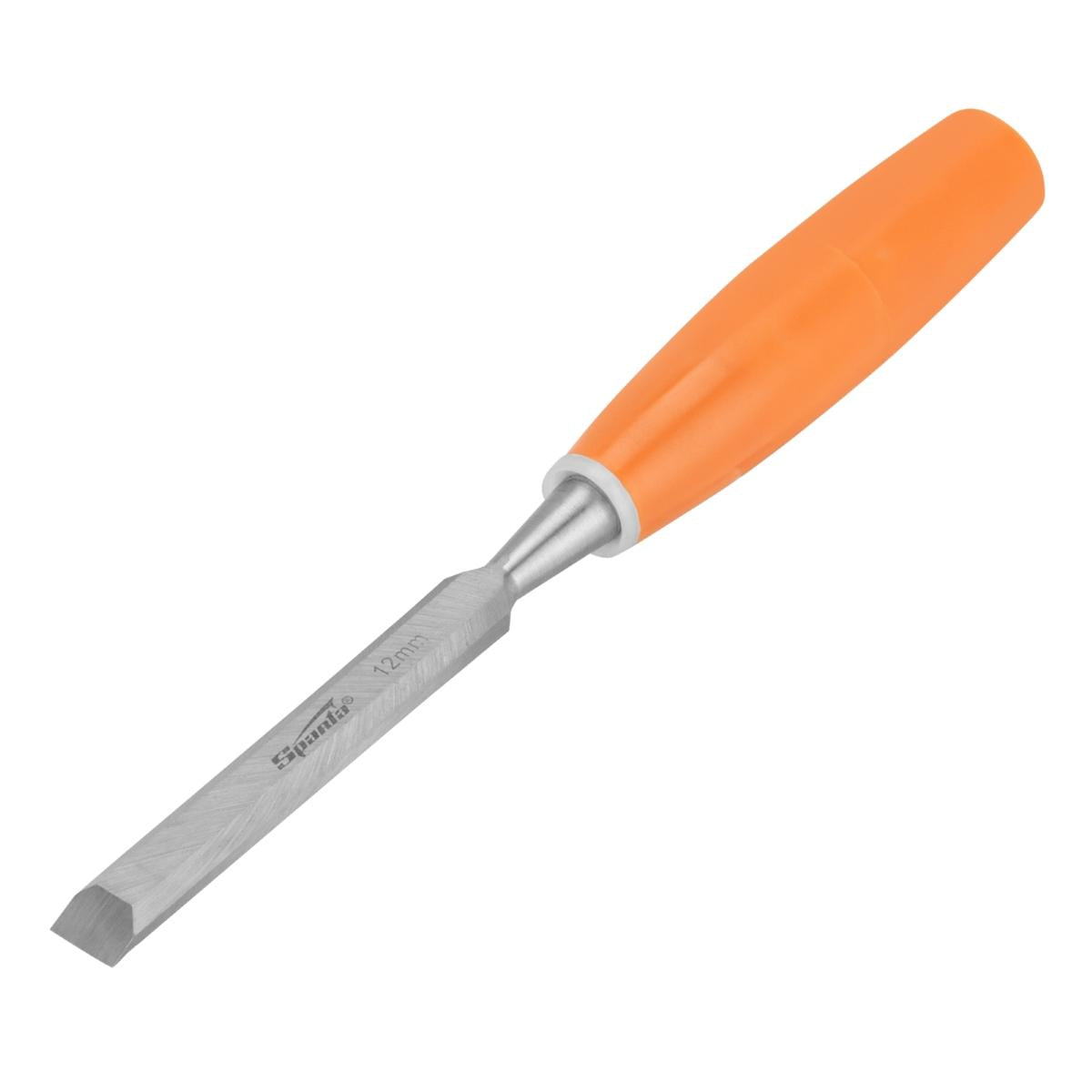 Formão Chanfrado 1/2'' 12mm Cabo Plástico Sparta 244105 Aço Carbono 55 HRC