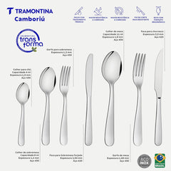 Faqueiro Tramontina Camboriú Aço Inox 36 Peças Facas Para Churrasco Resistente Profissional