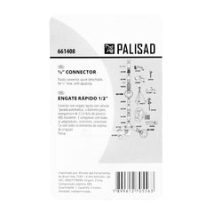 Engate Rápido 1/2'' Palisad 661408 com Aquastop em Plástico ABS para Irrigação