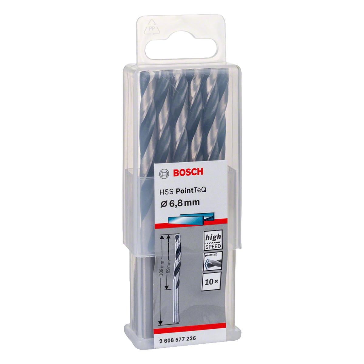 Broca Metal Bosch Aço Rápido Hss-Pointteq 6,8mm 10 Peças