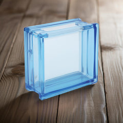 Tijolo de Vidro 19 x 19 x 8 cm Direct Furo Azul 06 Unidades Tradestar