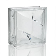 Tijolo de Vidro 19 x 19 x 8 cm Estrela Dupla Fosca Incolor 06 Unidades Tradestar