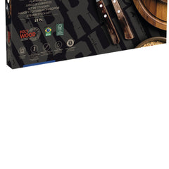 Jogo De Talheres Para Churrasco Tramontina 12 Peças Aço Inox E Cabo Polywood Castanho Resistente