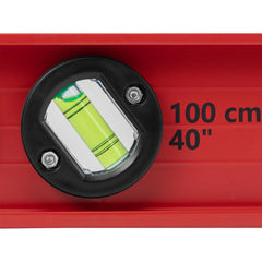 Nível Alumínio Reforçado 1000mm 3 Bolhas 40pol MTX Rail Precisão 1mm/m