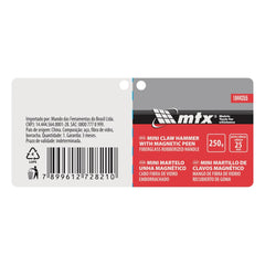Martelo Unha Magnético Mini MTX 250g 25mm Aço 45 Cabo Fibra Vidro Emborrachado