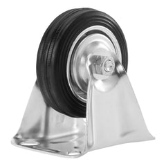 Rodízio Borracha Preto Fixo 3Pol 75mm 45kg Suporte Plataforma Sem Freio MTX