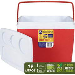 Caixa Térmica Bel 19 Litros Vermelha Polipropileno Virgem com Isolamento EPS