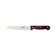 Faca Utility Tramontina Polywood 6 Polegadas Aço Inox Cabo Madeira Vermelho Corte Precisão Cozinha