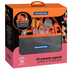 Kit Presente Jardinagem Tramontina 13 Peças Com Bolsa Lona Aço Carbono Para Jardim Horticultura Fruticultura