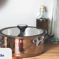 Jogo De Panelas Tramontina Solar Silicone Aço Inox Fundo Triplo 5 Peças Indução