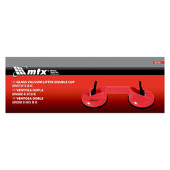 Ventosa Dupla Plástica 80kg MTX 8751555 Ferramenta para Vidro e Espelhos