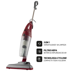 Aspirador de Pó Vertical WAP HIGH SPEED PLUS Filtro HEPA e Tecnologia Cyclone 3 em 1 220V