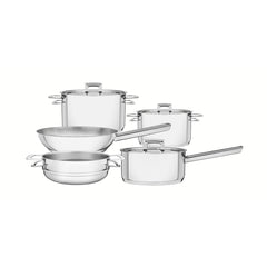 Jogo De Panelas Tramontina Brava Aço Inox Fundo Triplo 5 Peças Indução 260°C