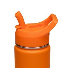 Garrafa Térmica Tramontina 650 Ml Aço Revestido Laranja Com Canudo Vácuo