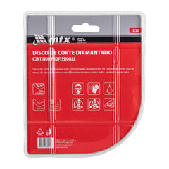 Disco de Corte Diamantado Contínuo 110x20mm para Corte Refrigerado MTX