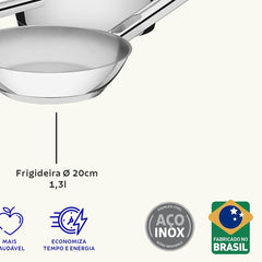 Jogo De Panelas Tramontina Allegra Em Aço Inox 4 Peças Fundo Triplo Indução