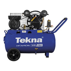 Compressor de Ar Cp10080P-2 Tekna 80L 2HP Pressão Máxima 116 PSI Com Rodas Traseira 220V 60Hz