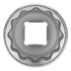 Soquete Estriado 1/2'' 28mm Cromo Vanádio Com Clips Plástico Para Mecânica
