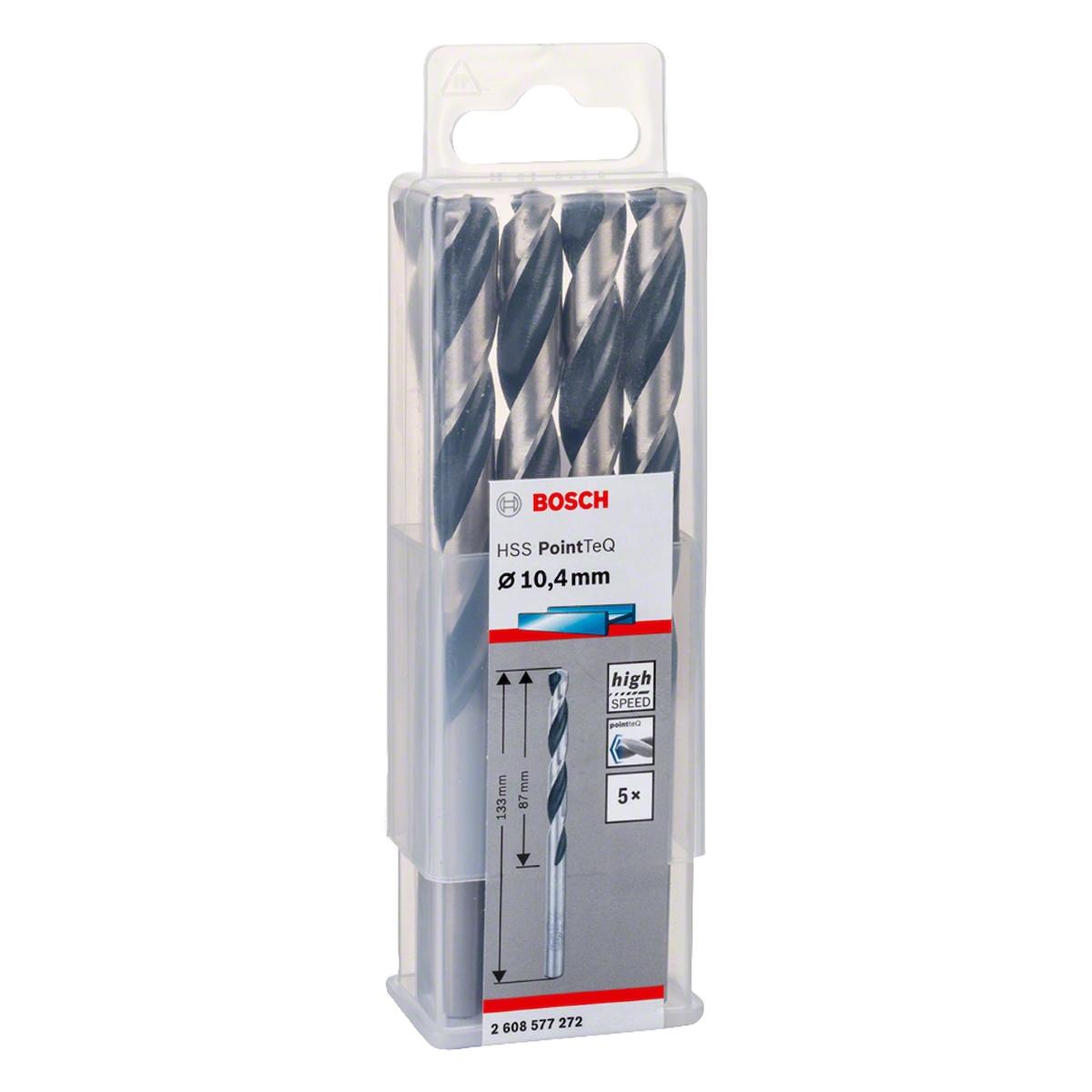 Broca Metal Bosch Aço Rápido Hss-Pointteq 10,4mm 5 Peças