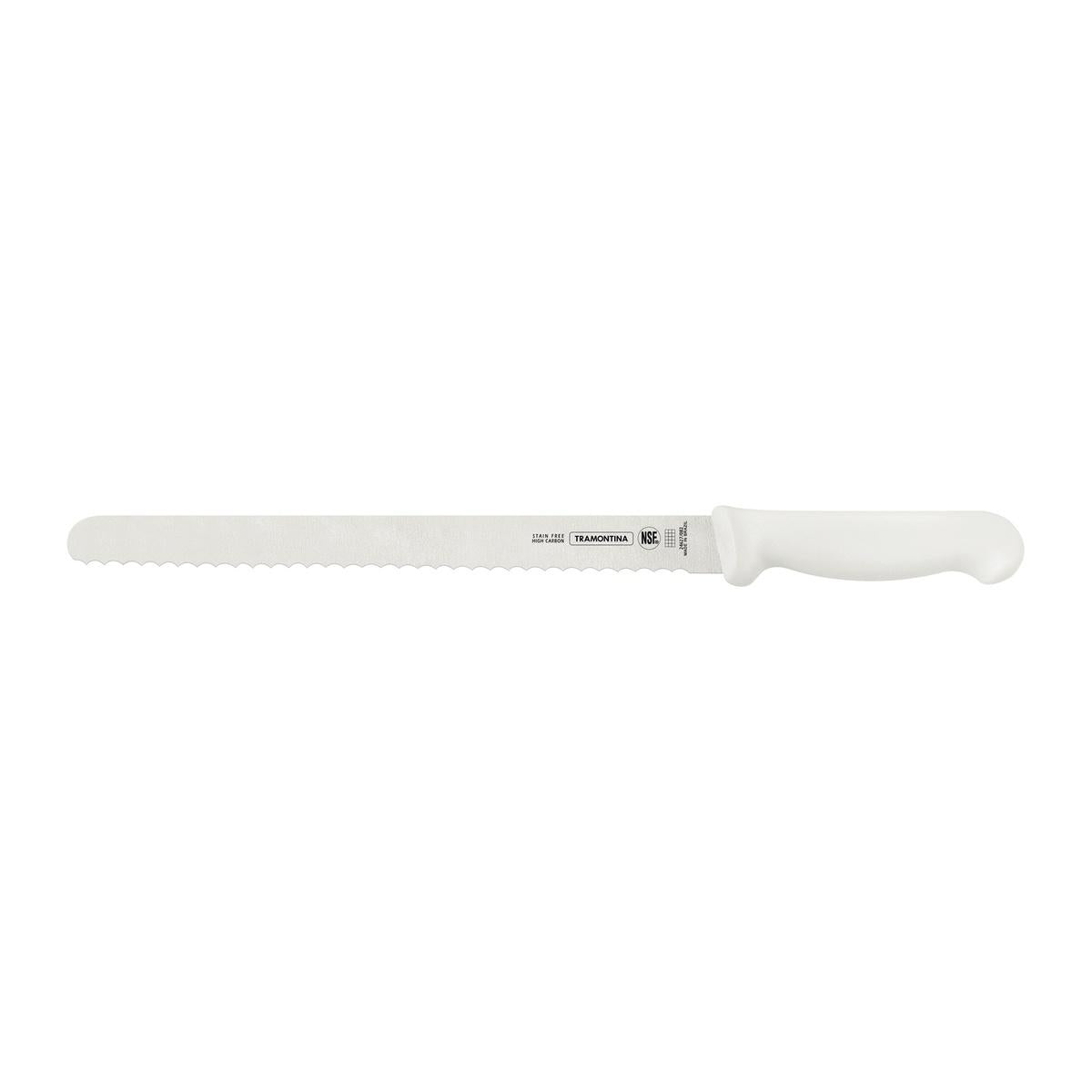 Faca Para Pão E Bolo Tramontina Profissional Master 12 Polegadas Aço Inox Cabo Branco Antimicrobiana