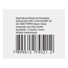 Extensão Soquete CrV 1/2'' 125mm Aço Cromo Vanádio Revestimento Cromado Fosco STELS 1390655