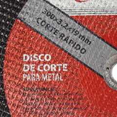 Disco De Corte Para Metal 300 X 3,2 X 19mm Alta Performance 1 Peça