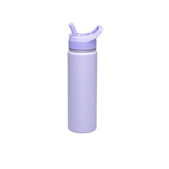 Garrafa Térmica Tramontina 650 Ml Aço Revestido Lilás Com Canudo E Parede Dupla