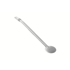 Bomba De Chimarrão Tramontina Ilex Aço Inox Com Rosca 23 Cm Desmontável Para Mate E Tereré
