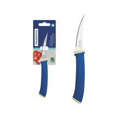 Faca Para Tomate Tramontina Felice Aço Inox 3 Polegadas Cabo Polipropileno Azul Fio Microsserrilhado