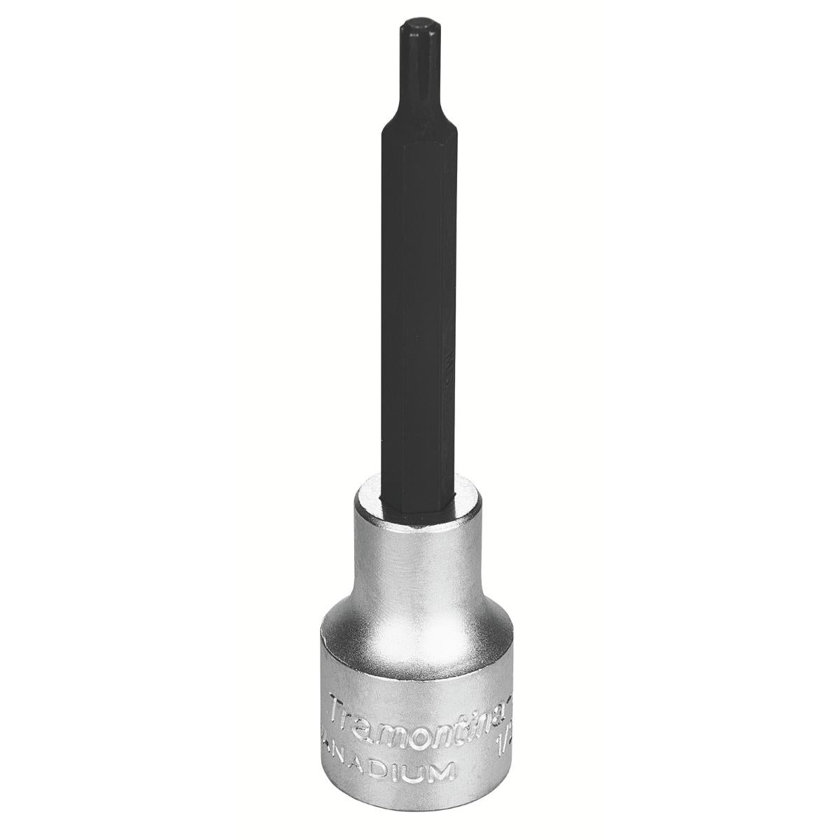 Soquete Ribe Longo 5mm 1/2'' Aço Cromo Vanádio Cromado Ponteira S2 Inox Tramontina PRO