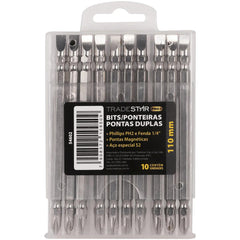 Bits Ponteira Dupla 110mm PH2 1/4" Philips Fenda Pro Tradestar