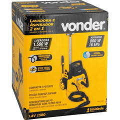 Lavadora Aspirador 2em1 800/1500W 1885Lbf 220V Lav1580 Vonder Leve Stop Total HEPA