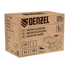 Motor Gasolina 7HP 212cc Eixo Horizontal 19mm Partida Manual Denzel RX-17K