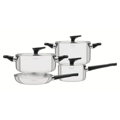 Jogo De Panelas Tramontina Grano Baquelite Aço Inox Corpo Triplo 4 Peças Indução