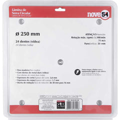 Lâmina de serra circular vídea 250mm 24 dentes Nove54