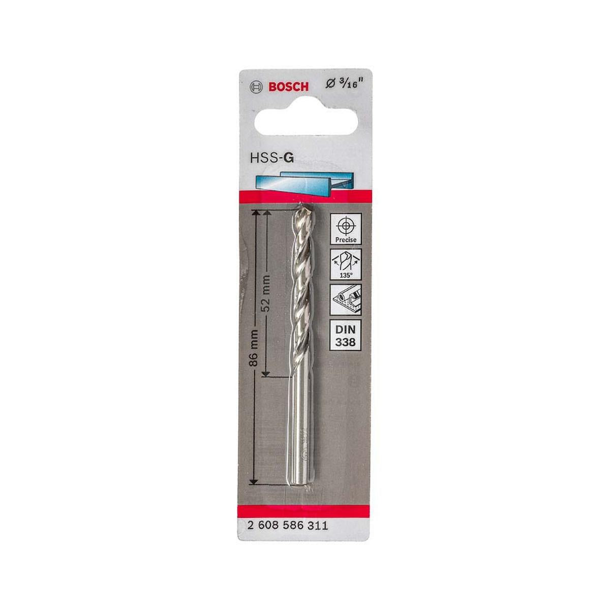 Broca Para Metal Bosch Aço Rápido Hss-G 3/16''