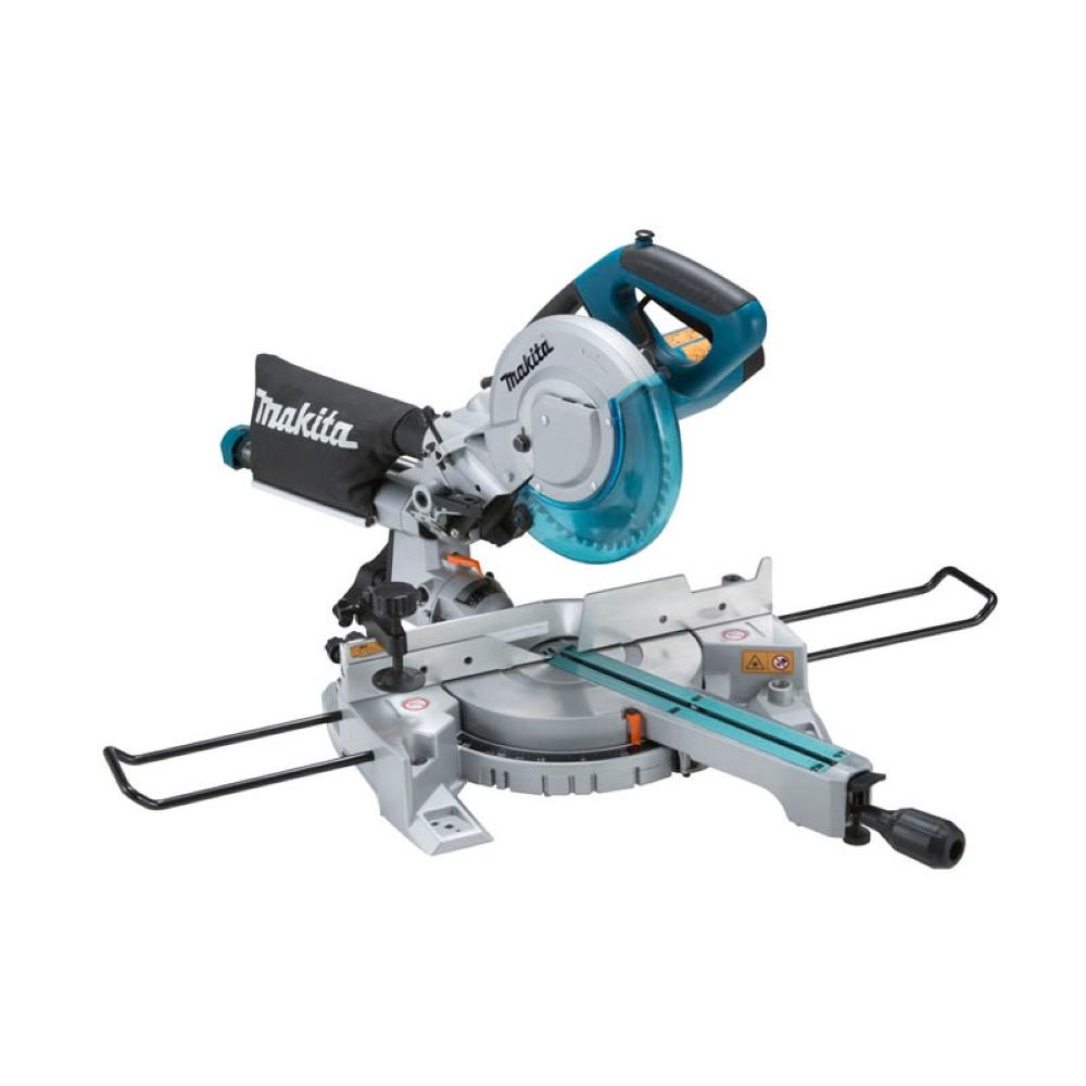 Serra de Esquadria Industrial 1400W Chave Coletor de Pó Esquadro Morsa Disco LS0815FL 220V Makita