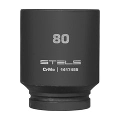Soquete Impacto Longo 80mm 1'' Aço Cromo Molibdênio Resistente e Durável Stels 1417455