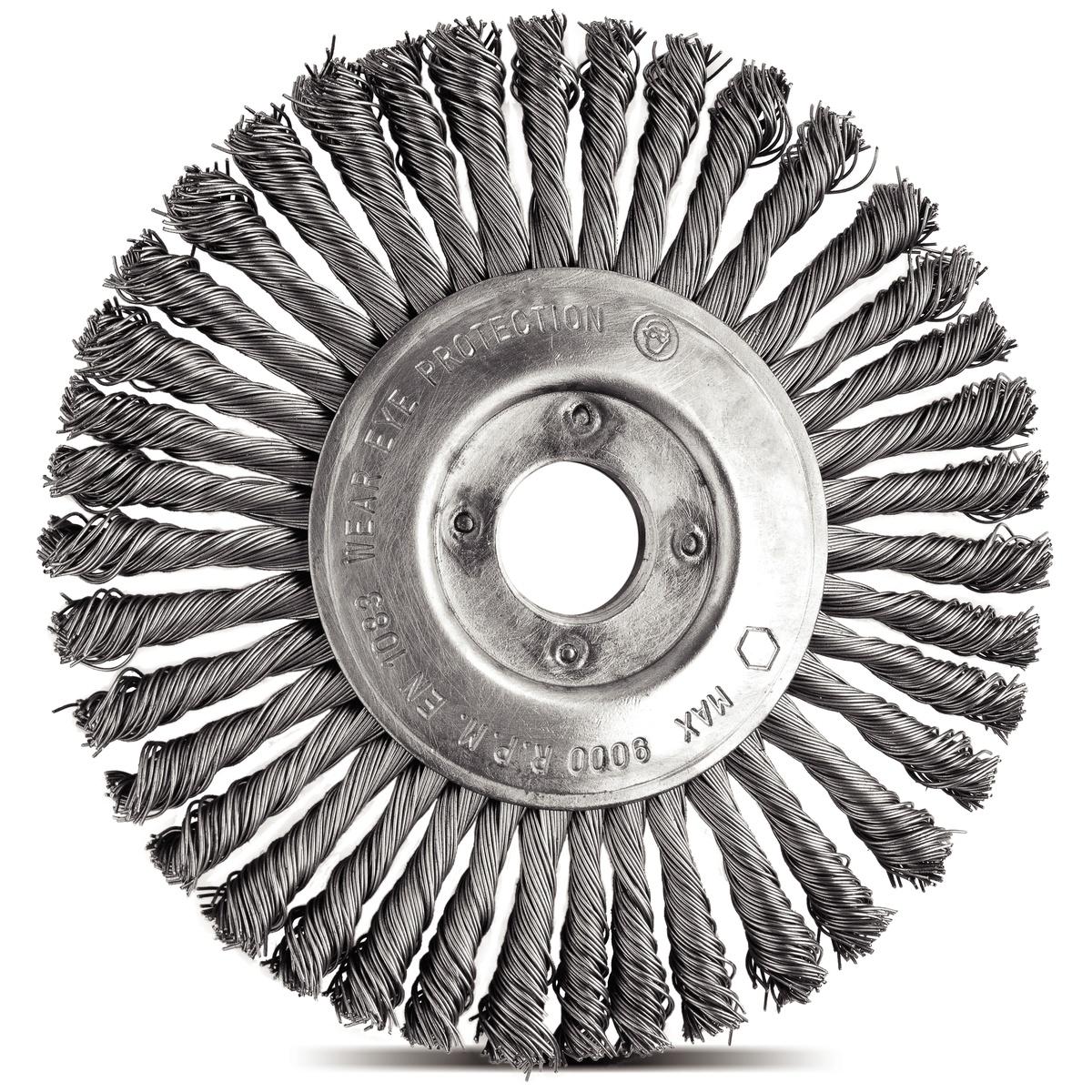 Escova Circular Arame Entrançado 6''x1/4'' 39 Tranças Tramontina PRO para Desbaste e Acabamento