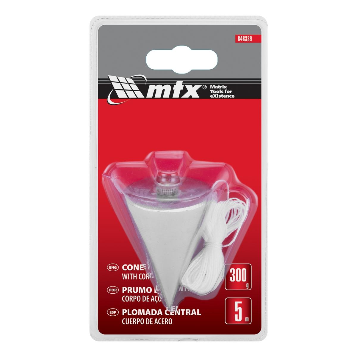 Prumo De Centro 300g Aço Cabo 5m Mtx 848339 Precisão E Durabilidade