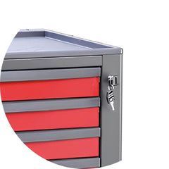Carrinho para Ferramentas 800KG Vermelho 7 Gavetas Tampo de Madeira Fechadura RSC24/7-R Beta