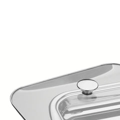 Kit Para Assar E Servir Tramontina Cosmos Em Aço Inox 3 Peças Com Tampa De Vidro E Acabamento Fosco