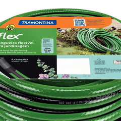 Mangueira Jardim Tramontina Flexível 50 Metros 4 Camadas PVC 10 Bar 50°C Verde E Preta